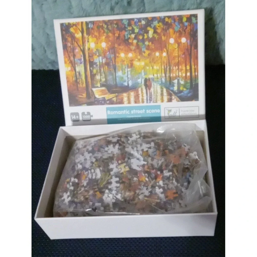 Romantic Street Scene Jigsaw Puzzle 1000 Piece 425x30mm Vibrant For Ages 14+